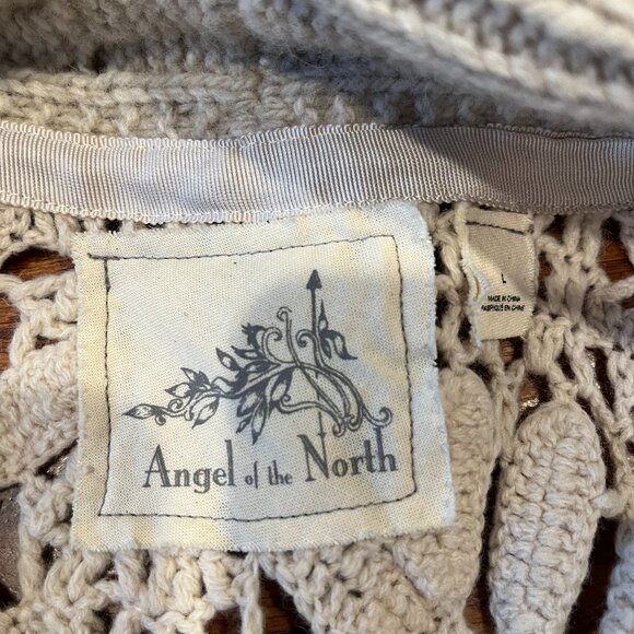 Anthropologie Angel Of The North Crocheted Wool Cardigan. Large. Like New - Picture 6 of 8